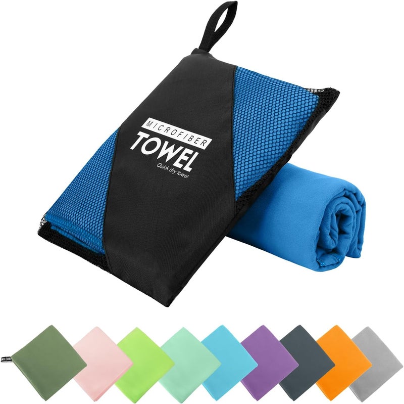 ZIUDBOC Microfiber Travel Towel, Soft Lightweight Quick Dry Towel, Super Absorbent Compact Travel & Sports & Beach Towels for Camping, Backpack, Gym, Swimming, Yoga, Hiking (XXL:40"×72" -Blue) - Image 1